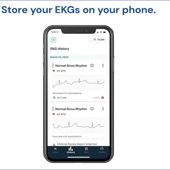 KARDIA MOBILE Personal EKG Monitor with Blue Protective Case - EUC - Picture 5 of 13